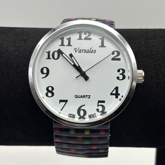 Varsales Ladies Silver Pok A Dot Watch - Picture 2 of 4